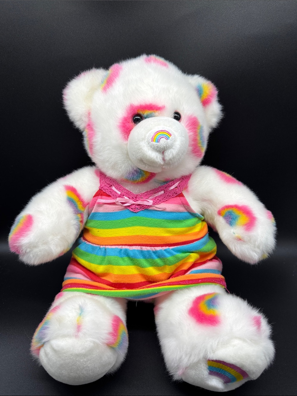 2009 Build-A-Bear Rare Summer Hugs Bear with Rainbow Accents